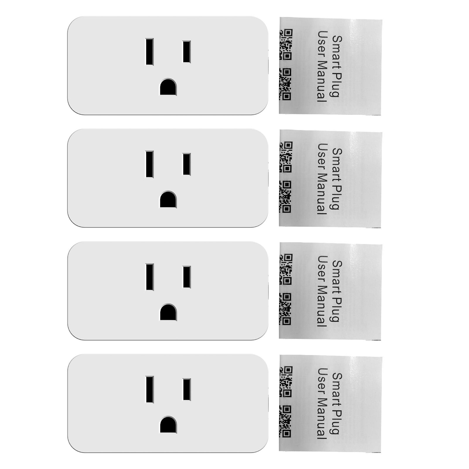 

4-Pack Smart Socket 2.4GHz WiFi Only TY APP Remote Control Smart Sharing 16A Smart Plug with Voice Control Timer Function білий