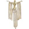 Korean Elegant Muse Full Diamond Fringe Temperament Brooch Autumn and Winter Coat Suit High-end Corsage Simple Personality Accessories