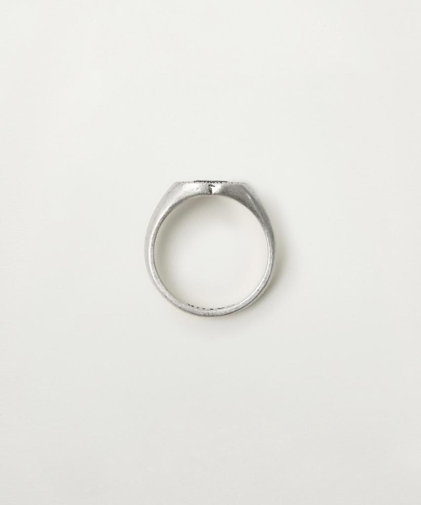Satur S Logo Heart Signet Ring Silver
