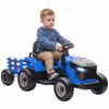 2-In-1 Electric Tractor for Kids Ages 3-8 with Detachable Trailer. Remote Control. Music. Blue