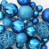 Christmas Ornament Set with 150 LEDs 61 pcs Blue Plastic