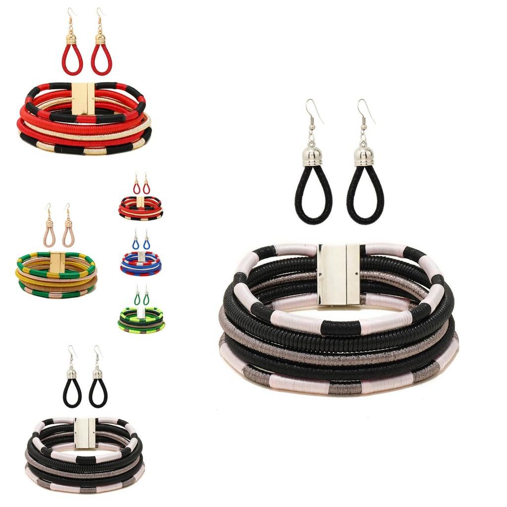 African Flare Jewelry Set With Electroplated Alloy Chains And Celestial Pattern Accessories For Women