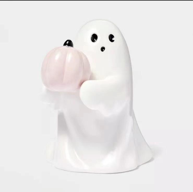Halloween Decorative White Ghost Ornaments, Cute Party Yard Desk Decor, Study Room Tabletop Figurine Gift
