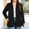 Women's Plus Size Soft Milk Silk Cardigan with Three-Quarter Sleeves and Pockets for Casual Everyday Wear