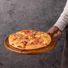 Pizza Cutting Board With Handle Serving Platter Wooden Pizza Paddle Round Cutting Board For Home Kitchen Baking Oven Accessories