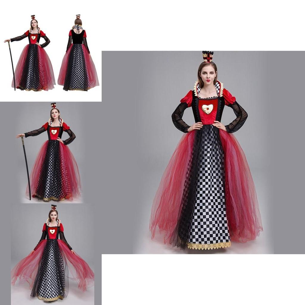 Alice im Wunderland Herzkönigin Halloween Kostüm Vintage Einzigartiger Look