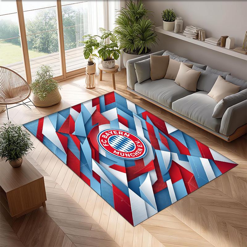 FC Bayern München Bedruckter Flanell Teppich rutschfest weich Polyester Boden Teppich Indoor Dekor Matte für Schlafzimmer Wohnzimmer Sofa Spielzimmer Heimdekoration