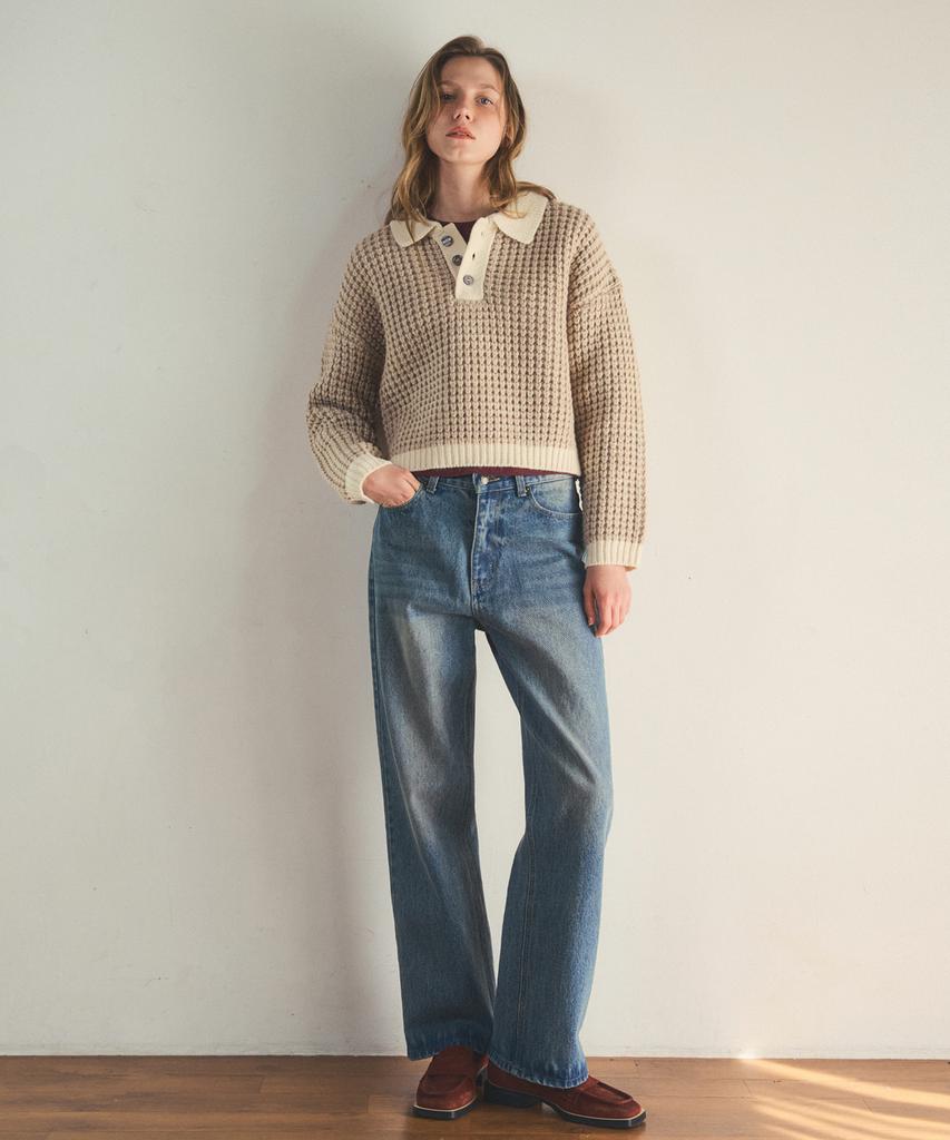 Aueonoseuteljia Honey House Crop Knit_Beige