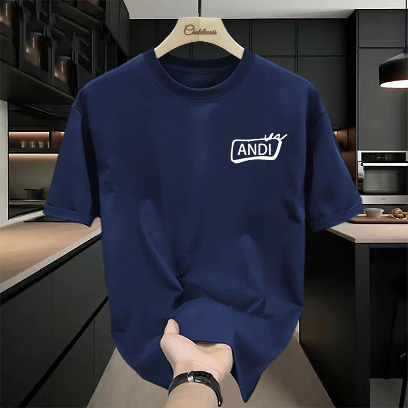 T-shirt Men's Short Sleeved New Loose Casual Trendy Clothes Men's Printed Round Neck Pattern Fashionable