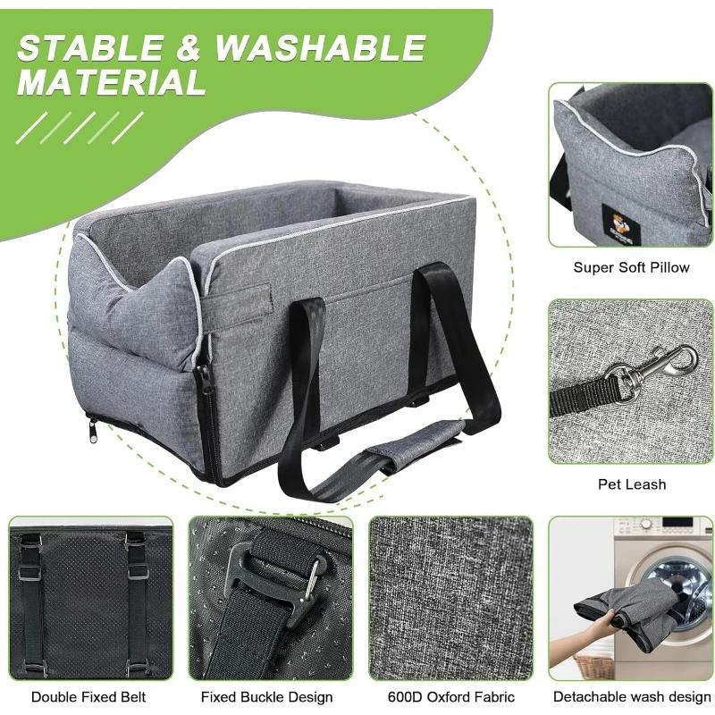 Hundeautositz Bett Auto Mittelkonsole Tragbarer Autositz Mittelkonsole Sicherheit Reise Katze Hund Bett Hunde Katzen Sicherheit Reisetasche Hundezubehör