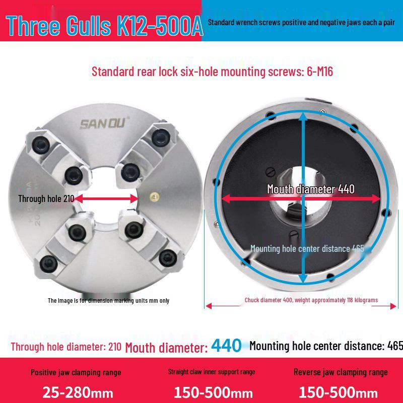 K12-80 Three-Jaw Self-Centering Manual Lathe Chuck