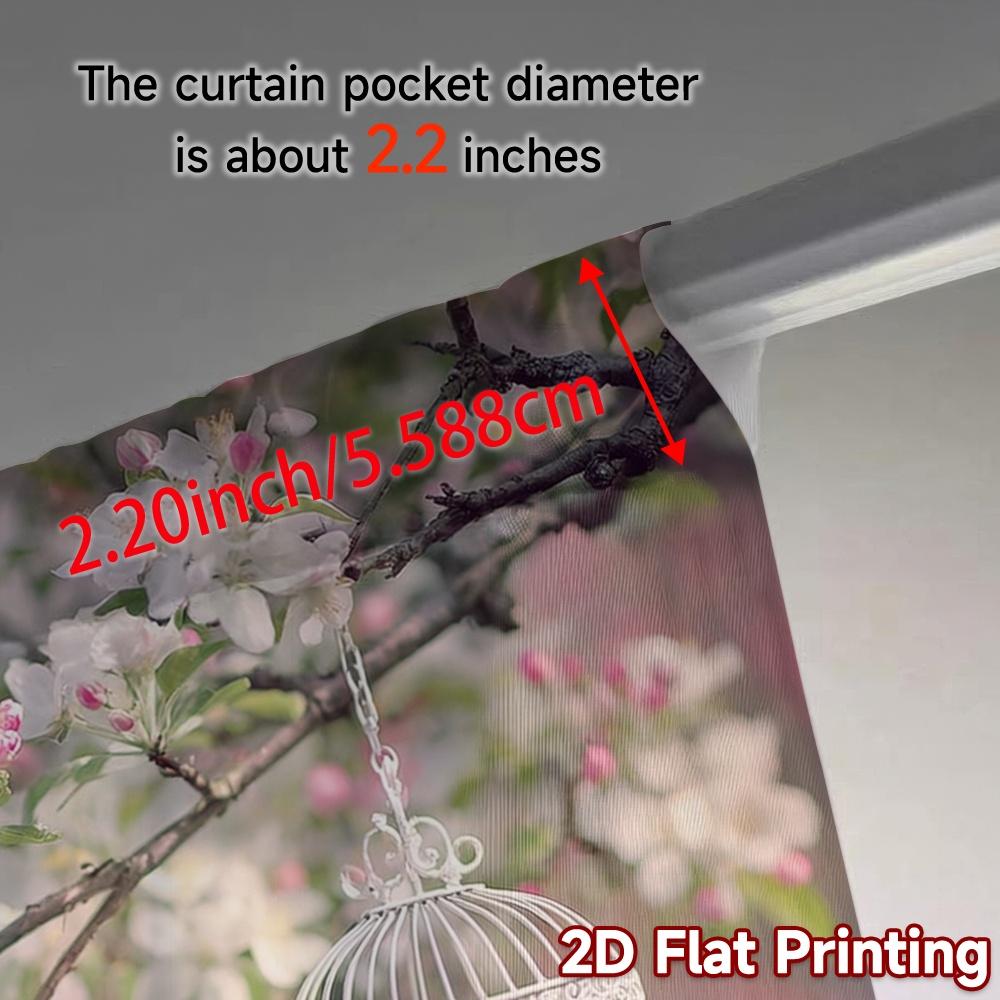 2pcs, 2D FLAT PRINTING Curtains (Without Rod) Blossom Birdcage Modern Print Curtains Durable Polyester Curtains Home Decor