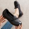 Mode Retro Handgefertigt Echtes Leder Bequem Mama Schuhe Arbeit Rutschfest Damen Ballerinas Komfort Weiche Sohle Loafer