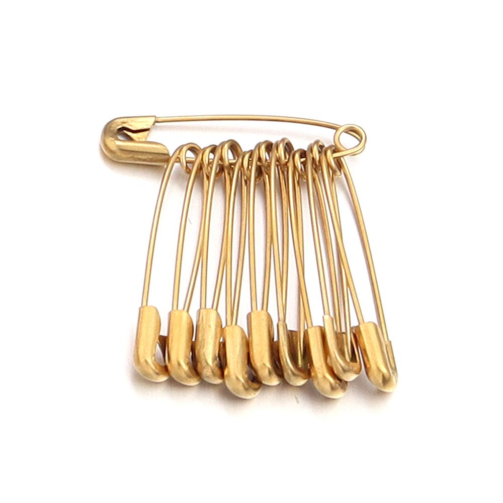10pcs Stainless Steel Safety Pins 20-56mm Multi Size Gold Steel Color Safety Pins For DIY Home Garment Sewing Tools Accessories