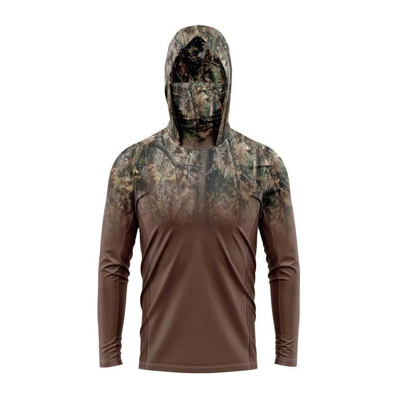 Mens Lightweight Quick-Dry Fishing Hoodie UV Protection Long Sleeve Outdoor Sport Shirt Casting Angling