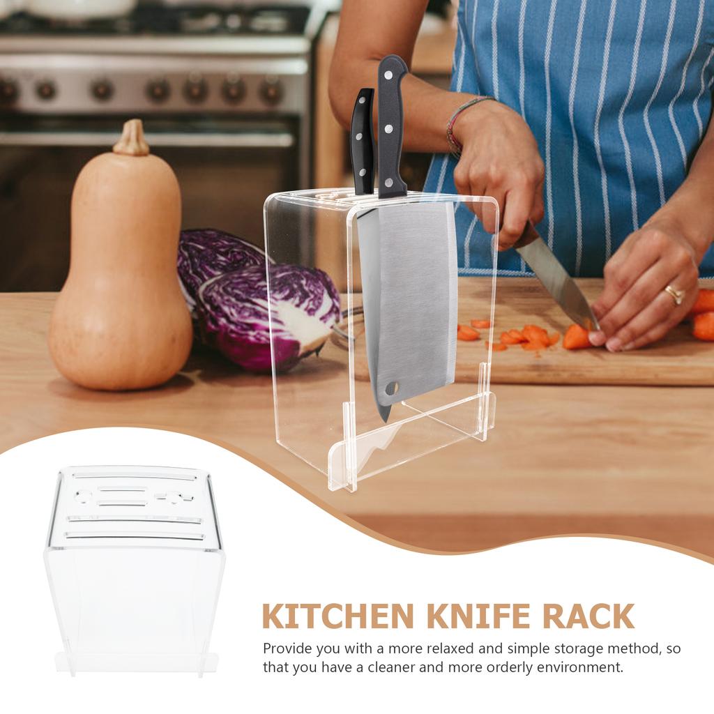 Acrylic Kitchen Knife Holder Transparent Kitchen Household Multifunctional Kitchen Knife Holder Storage Rack Tools Accessories
