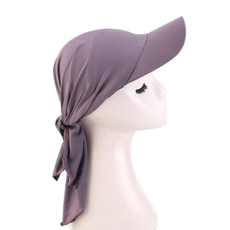 1Pcs Women Classic Solid ColorTurban Hat Outdoor Femme Brim Sunshade Hats Curved Hat Baseball Cap Sun Hats Headscarf Scarf