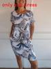 Baumwoll Sommerkleid mit U-Ausschnitt und Tasche für legere Bürokleidung