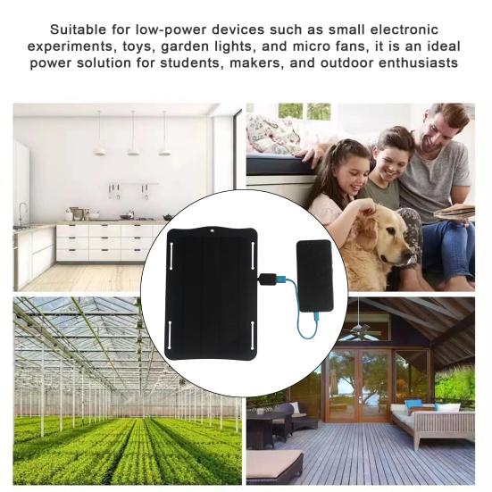 10W 5V Solar Panel Charger with USB Cable High Efficiency Universal Outdoor Emergency Power Panel for Phones Fans