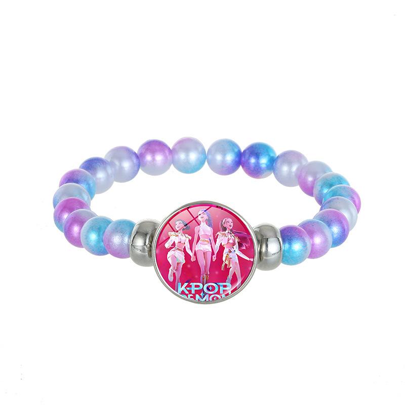Chasseurs de Démons Bracelet en Perles de Verre Fait Main Huntr-x Rumi Zoey Mira Bracelet Tressé Dessin Animé Anime Dérivé Produit Dérivé Cadeau