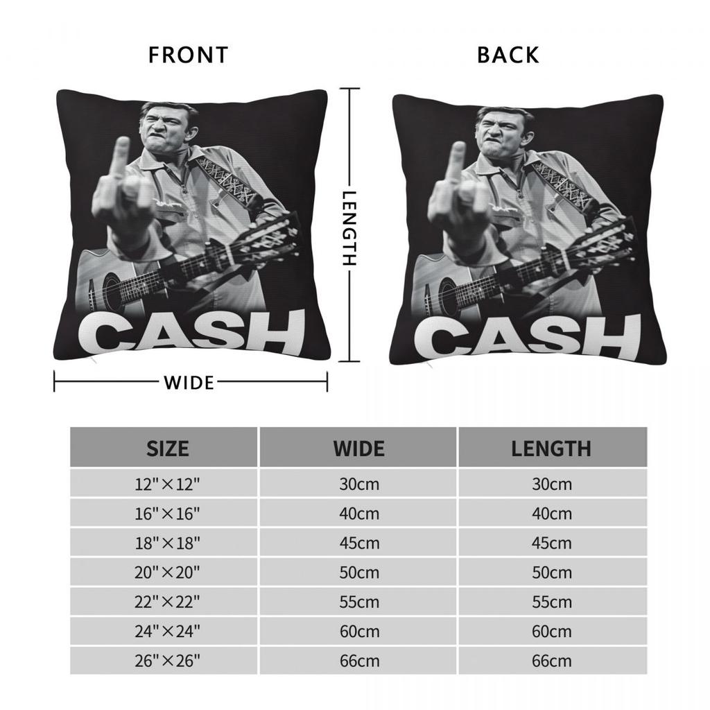 Johnny Cash American Singer Pillow Case Cushion Cover Polyester Printed Pillow Cover Morden Pillowcases For Living Room Chair