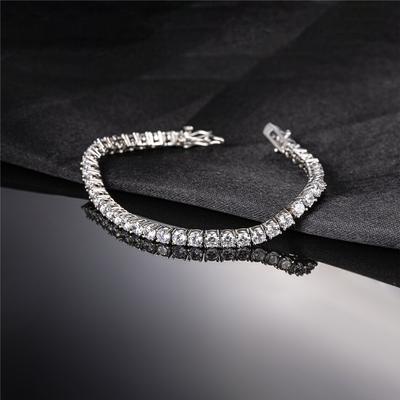5 .0mm 925 prata esterlina tênis pulseiras na mão para mulheres clássico cristal zircônia cúbica pedra preciosa presentes do dia das bruxas jóias finas