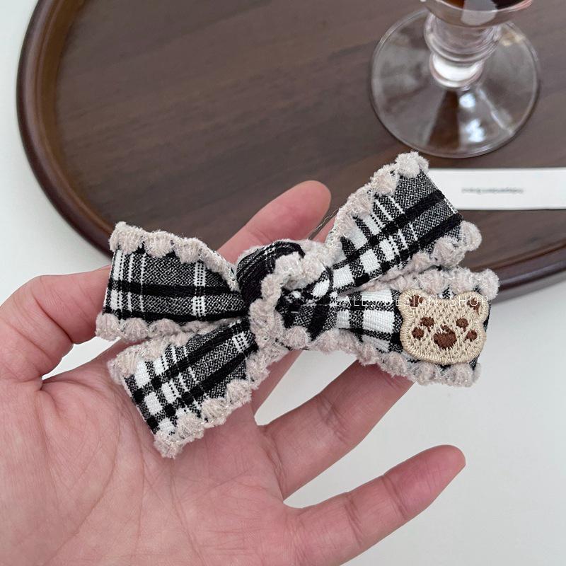 

Fall/Winter Luxury Fabric Bow Bear Hair Clip: Chic, Versatile, High-End Women s Accessory