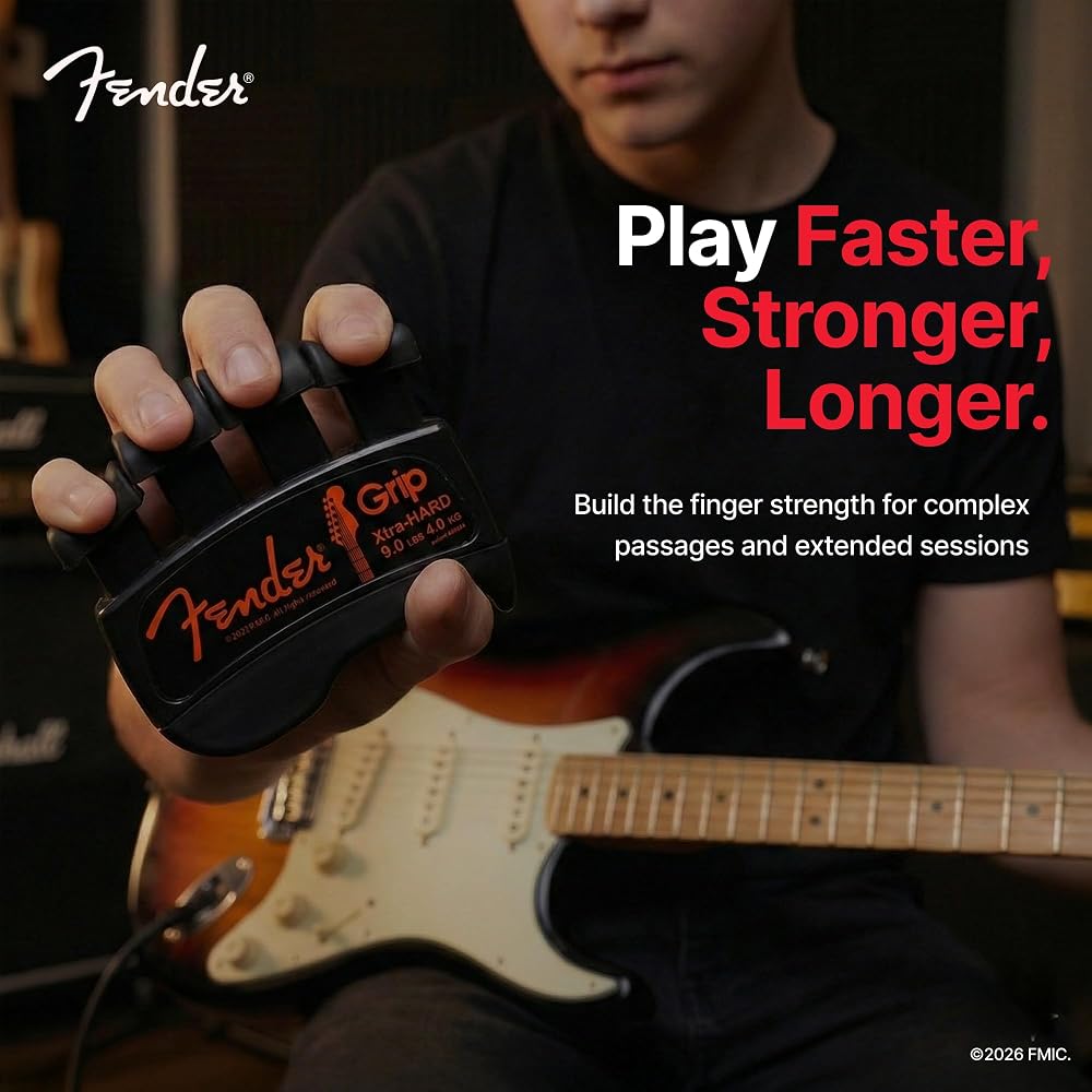 Fender GRIP Hand and Finger Exerciser (Extra Hard - 9 lb/4 kg) - the best ergonomic finger enhanc...