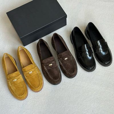 Jenny&Dave High Quality Comfortable Genuine Leather Shoes Fashionable Slip-On Loafers Women Commuting And Leisure Flat Shoes Wom