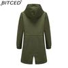 BITCED Autumn/Winter Water-Repellent Hooded Trench Coat Women's Casual Long Coat Loose Fit Plus Size Outdoor Rainwear