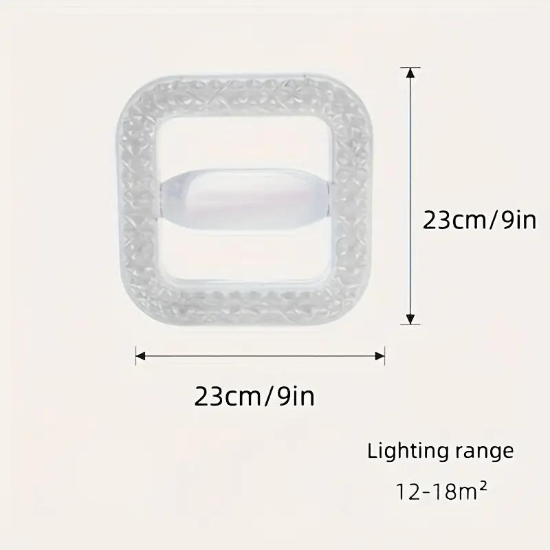 Led Spiral Square Crystal Ceiling Lamp