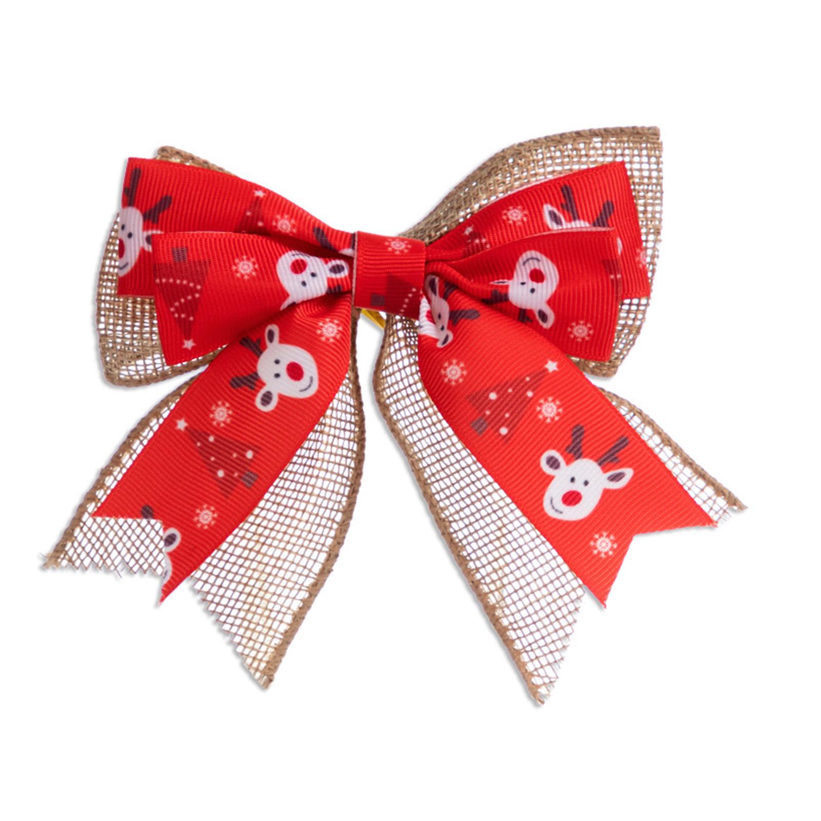 

Милый бант с рождественским принтом, легкое декоративное украшение для стены двери и елки As Shown