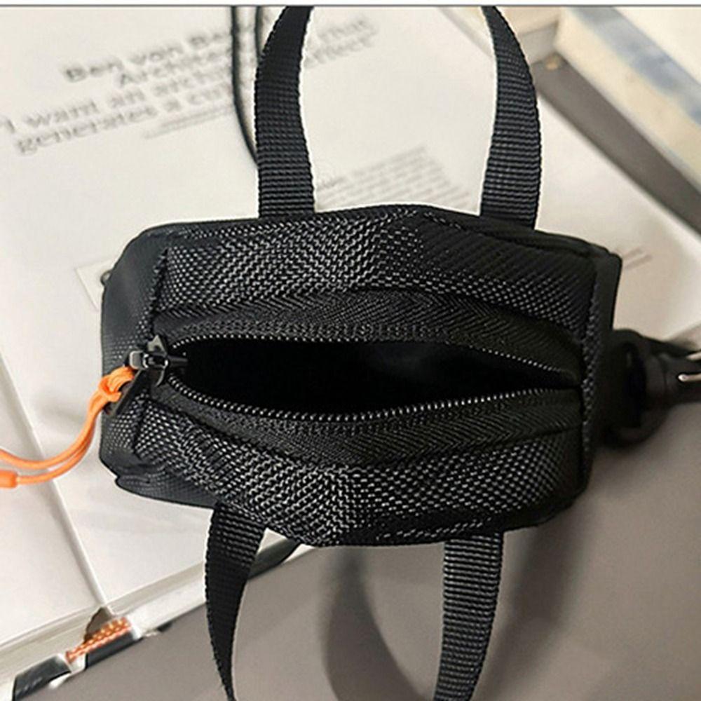 Nylon Oxford Cloth Crossbody Bag Large Capacity Men Purse Zipper Neck Hanging Bag Daily