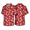 Men's Christmas Theme Caregiver Uniform, Holiday Scrub Top for Nurses and Workers