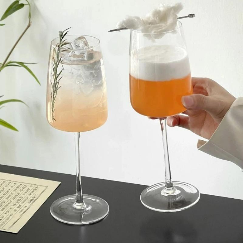 Creative High-foot Cocktail Glasses Cups Japanese Style Ultra-thin Glass Gup Transparent Champagne Glasses Cups Party Bar Tools