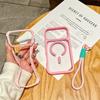Applicable iPhone 17Pro mobile phone case cool high definition magnetic mobile phone case Apple 16 with hand rope anti-skid case