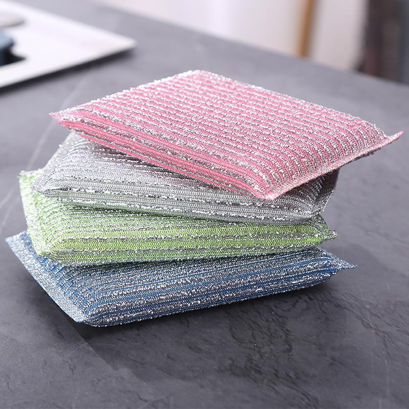 Thickened Stripe Cleaning Sponge Wipe Double Side Reusable Rags Dishwashing Pans Scouring Pads Kitchen Cleaning Tool