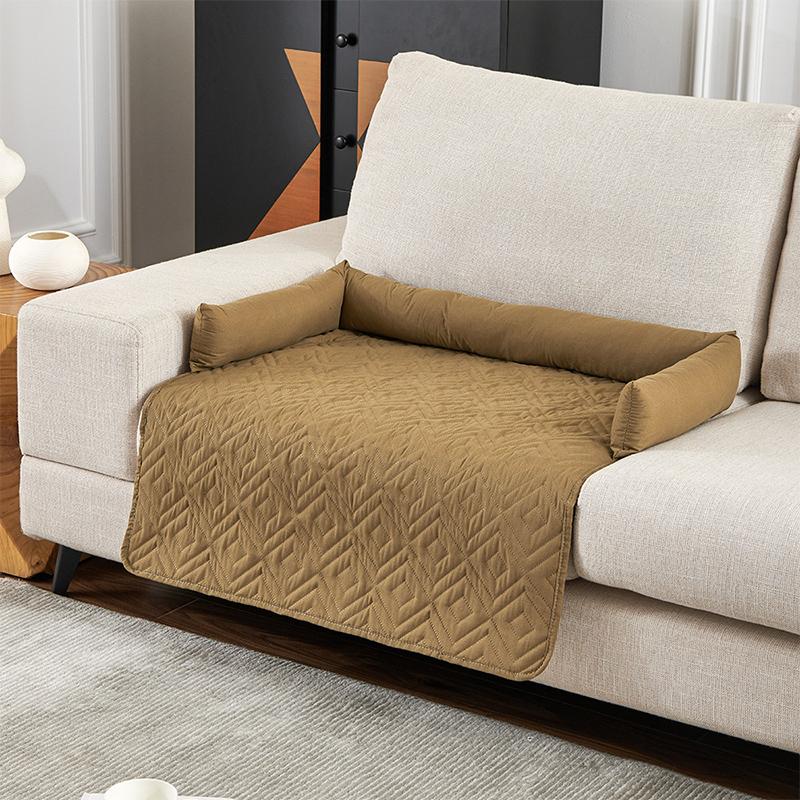 

Водонепроницаемый чехол для дивана для собак, одеяло для домашних животных, коврик для домашних животных, подушка для кровати с подушкой для шеи, успокаивающее гнездо для кошек, защитный коврик для дивана 75x75cm