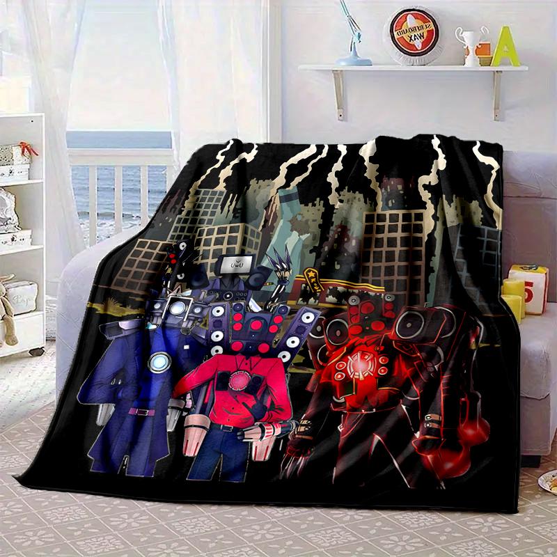 Robot Invasion Alert Blanket Flannel Blanket for Bed, Sofa, Camping, Hiking, Picnic Essentials, Gift for Family Fan Gifts