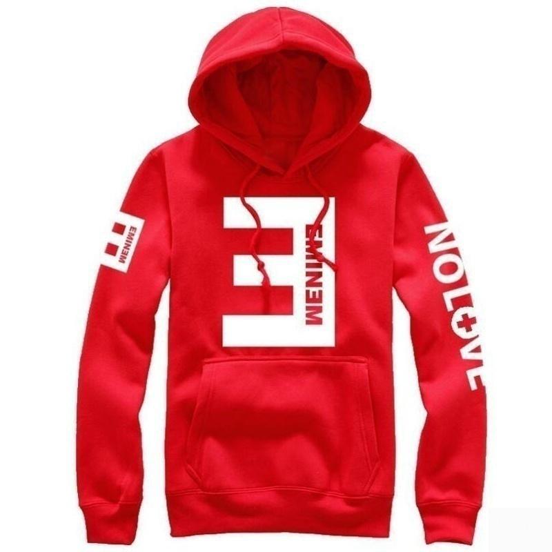 Мужские толстовки с капюшоном и длинными рукавами из хлопка с круглым вырезом и буквами M красный