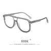 HBK Retro Simple Unisex Anti Blue Light Glasses Personalized Flat Double Bridge Frame Design Glasses Frame Ideal for Gifts