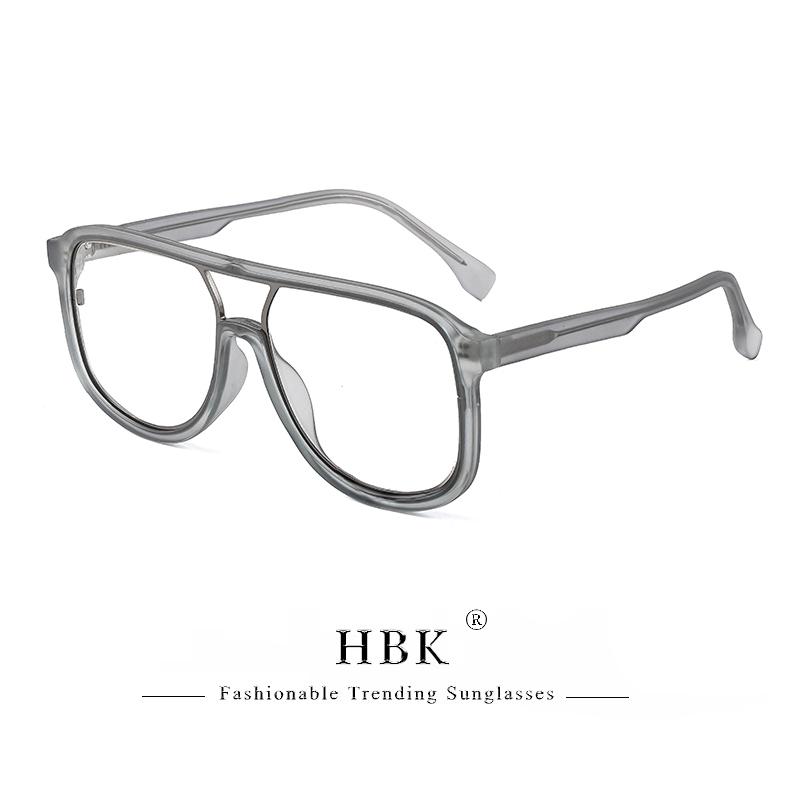 HBK Retro Simple Unisex Anti Blue Light Glasses Personalized Flat Double Bridge Frame Design Glasses Frame Ideal for Gifts