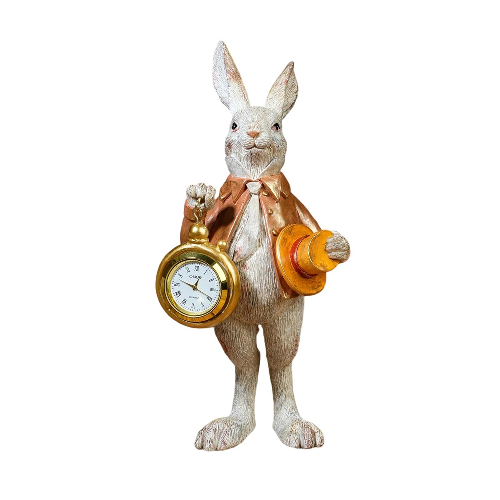 

Wearing A Ceremonial Hat, Gentlemen, Rabbits, Cute Animals, Easter Resin Creative Clock, Pocket Watch Decorations, Ornaments