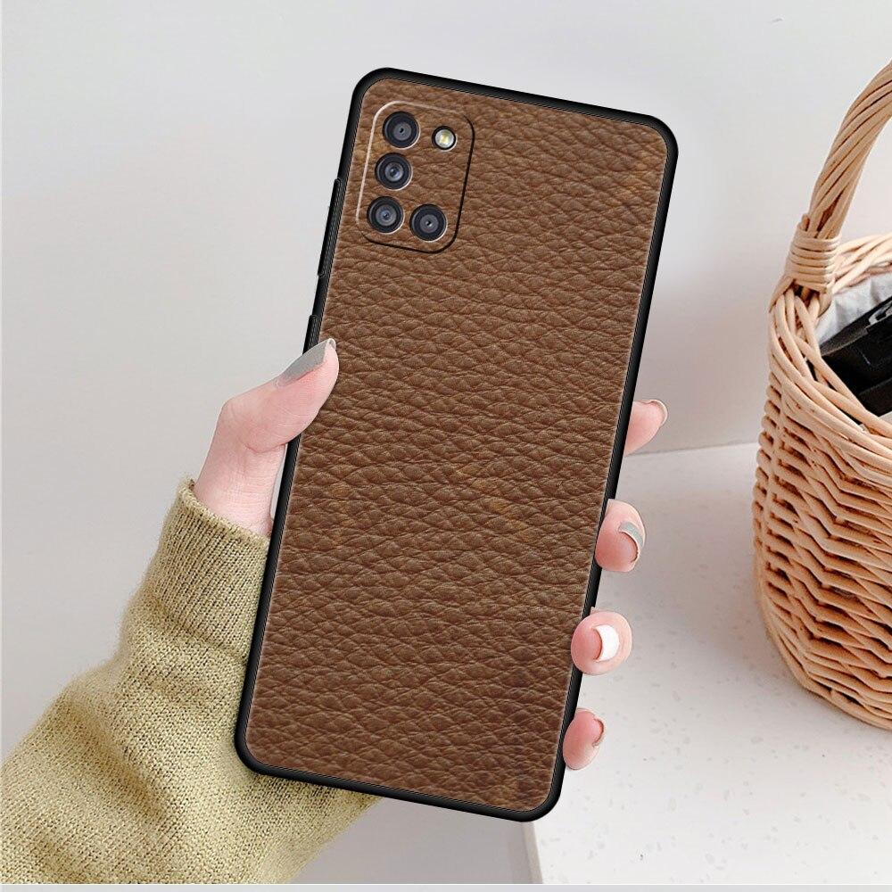For Samsung Galaxy A21s A71 A12 A72 A41 A31 A02s A51 A52 A32 4G A22 A73 A03s A52s 5G A33 Original Leather Pattern Phone Case