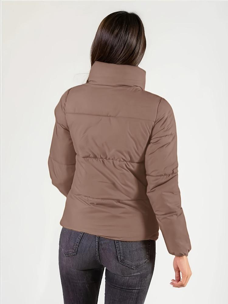 Winter Puffer Jacket Women Solid Autumn Short Coat Cotton Padded Junior Outwear Simple Design Invisible Pocket -5centigrade