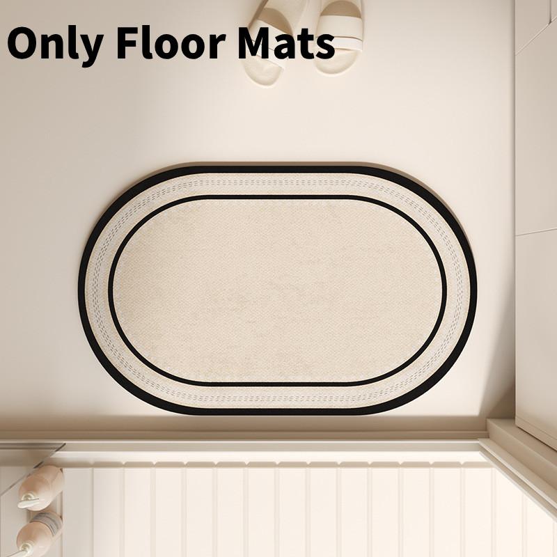 Mud Contemporary Diatom Washroom Floor Mats Bathroom Material Spaces Living