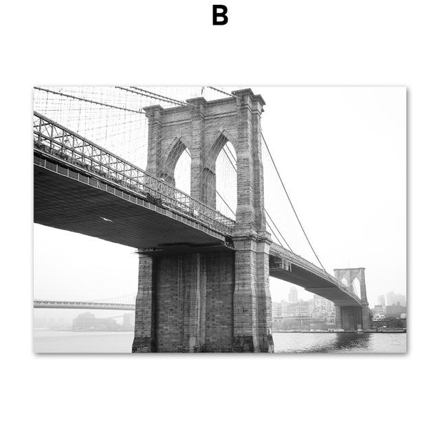 Statue of Liberty Bridge Paris Tower Wall Art Canvas Painting Vintage Nordic Posters And Prints Wall Pictures For Living Room