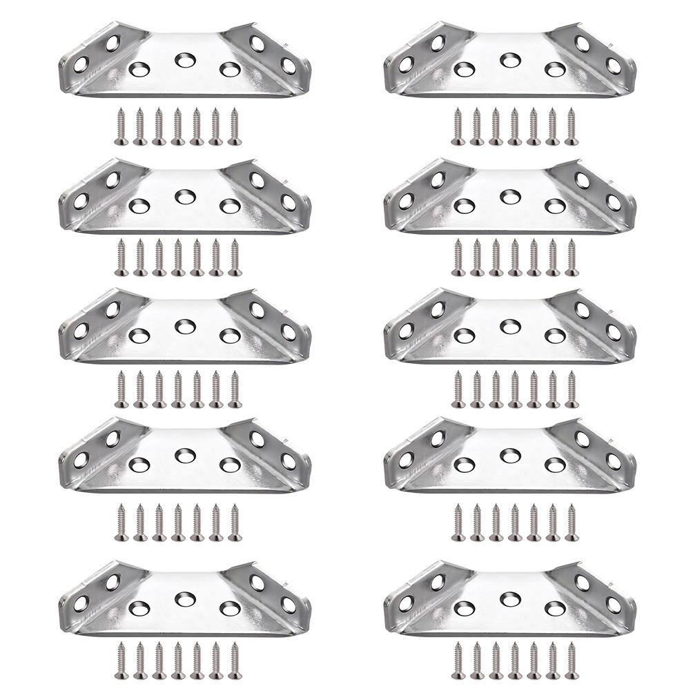 

10 шт. набор из утолщенной нержавеющей стали угловой код 90 градусов прямоугольный фиксированный кронштейн мебельные соединители с винтами