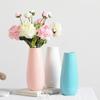 Stylish Small White Ceramic Vase with Vertical Stripes - Japanese Modern Design