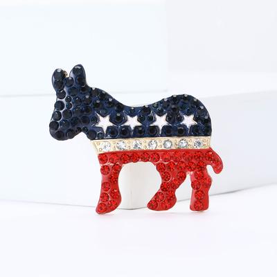 Fashion Alloy Donkey "Republican" Brooch High-End Creative Men'S And Women'S Clothing Corsage Ornament Pin